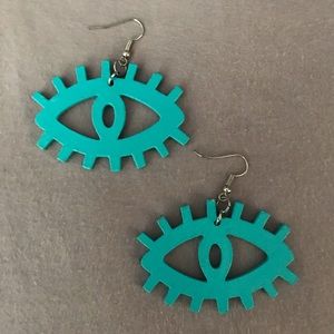 Blue eye earrings